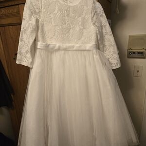 JJs House White Lace Formal Kids Dress